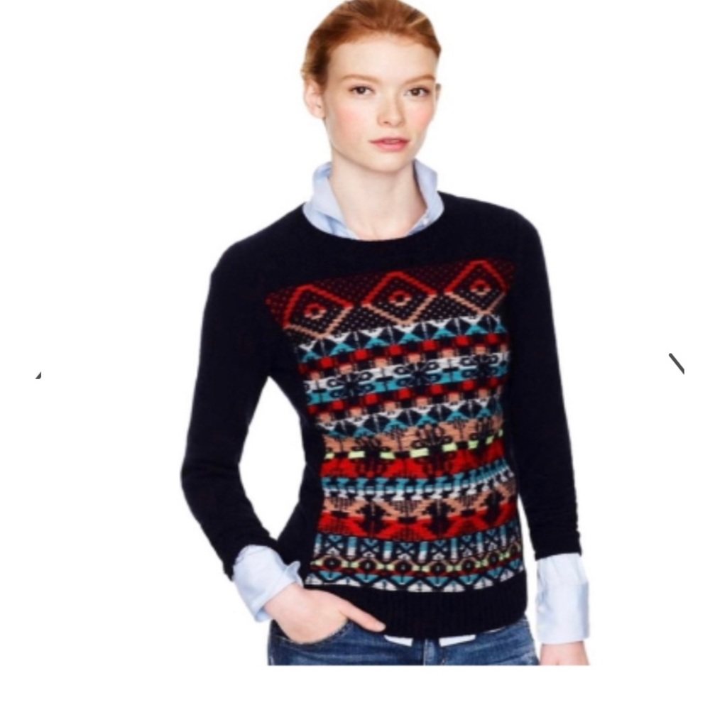 J. Crew Womens Aztec Inspired Wool Sweater